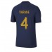 Frankrike Raphael Varane #4 Replika Hemma matchkläder VM 2022 Korta ärmar